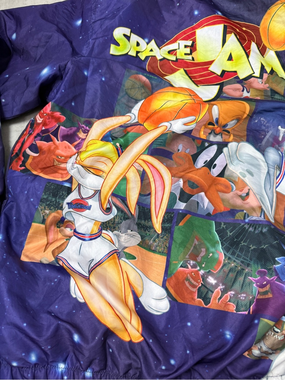 Space Jam windbreaker Members Only Tune Squad jacket Galaxy Hoodie - Picture 9 of 13